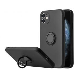 Silicone Case Apple iPhone 13/14 con anillo Negro