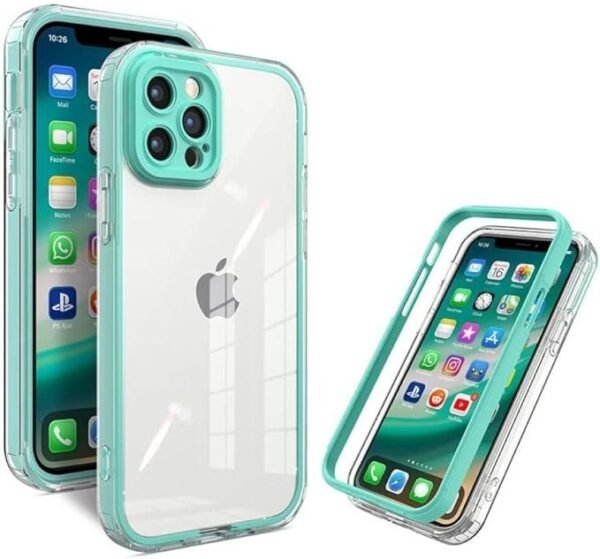 Tpu Transparente Marco Verde Agua Apple iPhone 13 Pro