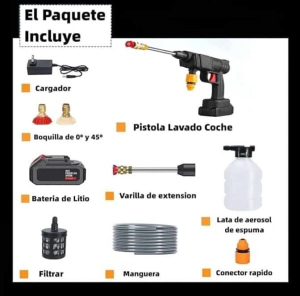 Hidrolavadora inalámbrica portátil a batería Excelente calidad. - Imagen 5